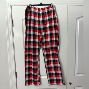 PatPat men’s plaid pajama pants red black and white EUC